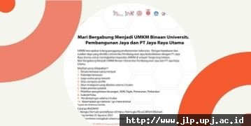 Dibuka Pendaftaran UMKM Binaan UPJ & Jaya Raya